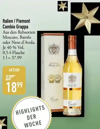 Galeria Markthalle Italien / Piemont Cambio Grappa Angebot