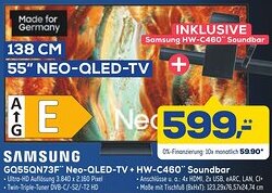 Euronics XXL SAMSUNG GQ55QN73F Neo-QLED-TV + HW-C460 Soundbar Angebot