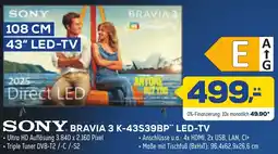 Euronics XXL SONY BRAVIA 3 K-43S39BP LED-TV Angebot