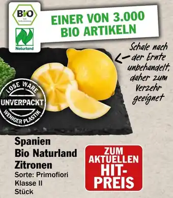 HIT Spanien Bio Naturland Zitronen Angebot