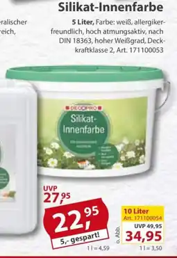 Sonderpreis Baumarkt DECOPRO Silikat-Innenfarbe Angebot