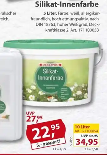 Sonderpreis Baumarkt DECOPRO Silikat-Innenfarbe Angebot