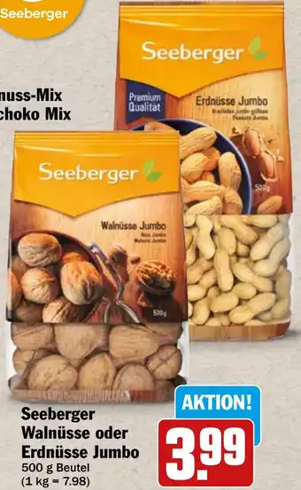 HIT Seeberger Walnüsse oder Erdnüsse Jumbo Angebot