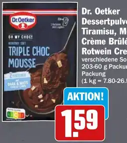 HIT Dr. Oetker Dessertpulver für Tiramisu, Mousse, Crème Brûlée oder Rotwein Creme Angebot