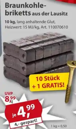 Sonderpreis Baumarkt Braunkohle- briketts aus der Lausitz Angebot