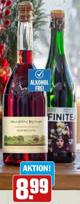 HIT PriSecco Rotfruchtig oder Infinitea Rooibos Perlwein alkoholfrei Angebot