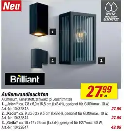 toom Baumarkt Brilliant Außenwandleuchten Angebot