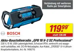 toom Baumarkt BOSCH Akku-Baustellenradio ,,GPB 18 V-2 SC Professional" Angebot