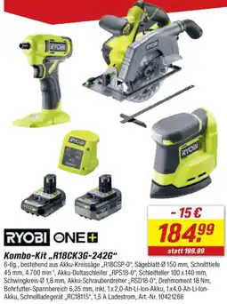 toom Baumarkt RYOBI ONE+ Kombo-Kit ,,R18CK3G-242G" Angebot