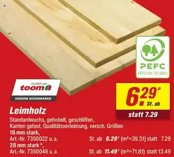 toom Baumarkt Leimholz Angebot