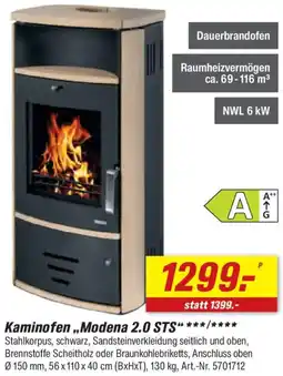 toom Baumarkt Kaminofen ,,Modena 2.0 STS“ Angebot
