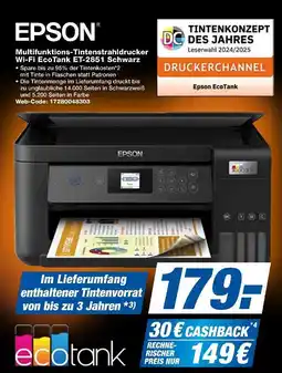 Expert Epson multifunktions-tintenstrahldrucker wi-fi ecotank et-2851 schwarz Angebot