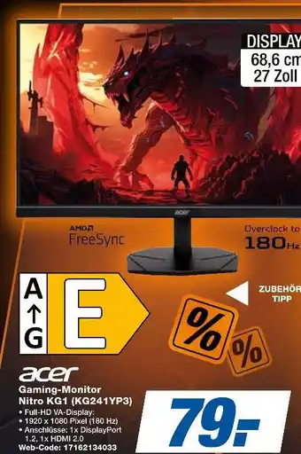 Expert Acer gaming-monitor nitro kg1 (kg241yp3) Angebot