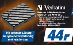 Expert Verbatim externe ssd-festplatte store 'n' go mini ssd Angebot