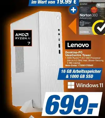 Expert Lenovo desktop-pc ideacentre tower Angebot