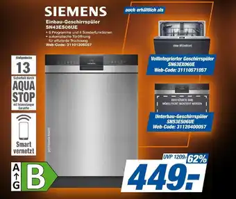 Expert Siemens einbau-geschirrspüler sn43es06ue Angebot