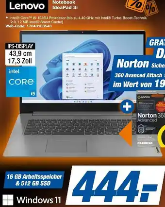 Expert Lenovo notebook ideapad 3i Angebot
