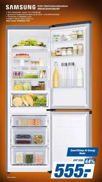 Expert Samsung kühl-gefrierkombination rb34c600csa/ef Angebot