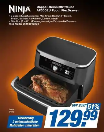 Expert Ninja doppel-heißluftfritteuse af500eu foodi flexdrawer Angebot