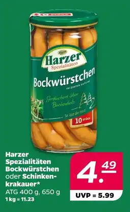 NETTO Harzer spezialitäten bockwürstchen oder schinkenkrakauer Angebot