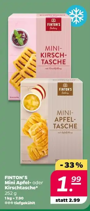 NETTO Finton's bakery mini apfel- oder kirschtasche Angebot