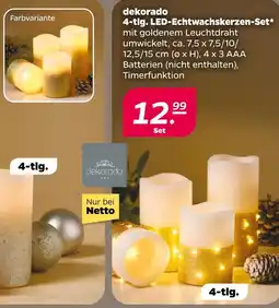 NETTO Dekorado 4-tlg. led-echtwachskerzen-set Angebot