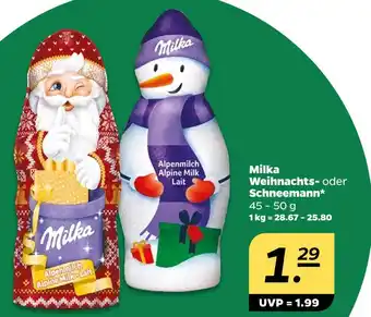 NETTO Milka weihnachtsmann oder schneemann Angebot