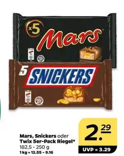 NETTO Mars mars, snickers oder twix 5er-pack riegel Angebot