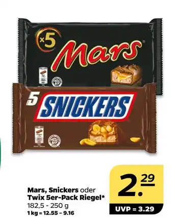 NETTO Mars mars, snickers oder twix 5er-pack riegel Angebot