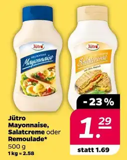 NETTO Jütro mayonnaise, salatcreme oder remoulade Angebot