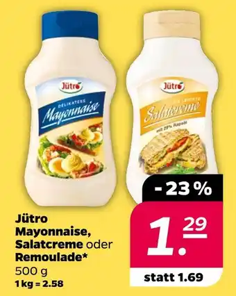 NETTO Jütro mayonnaise, salatcreme oder remoulade Angebot