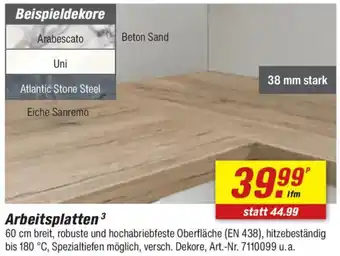 toom Baumarkt Arbeitsplatten Angebot