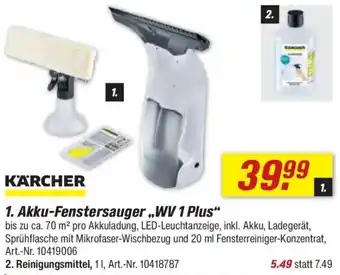 toom Baumarkt KÄRCHER Akku-Fenstersauger ,,WV 1 Plus" Angebot