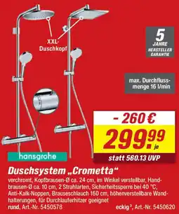 toom Baumarkt Hansgrohe Duschsystem ,,Crometta" Angebot