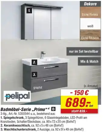 toom Baumarkt Pelipal Badmöbel-Serie „Primo" Angebot