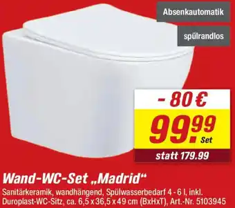 toom Baumarkt Wand-WC-Set ,,Madrid" Angebot