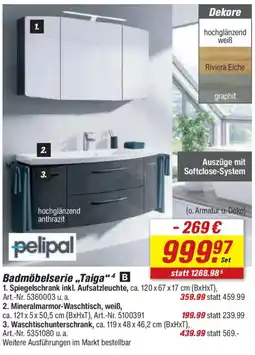 toom Baumarkt Pelipal Badmöbelserie „Taiga" Angebot