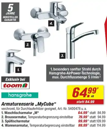 toom Baumarkt Hansgrohe Armaturenserie ,,MyCube" Angebot