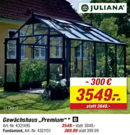 toom Baumarkt JULIANA Gewächshaus „Premium” Angebot