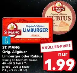 Kaufland ST. MANG Orig. Allgäuer Limburger oder Rubius Angebot