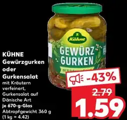Kaufland KÜHNE Gewürzgurken oder Gurkensalat Angebot