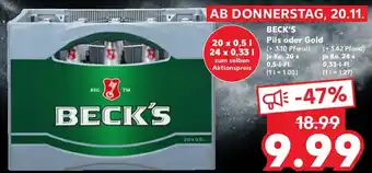 Kaufland BECK'S Pils oder Gold Angebot