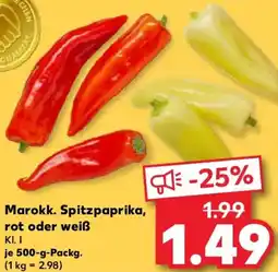 Kaufland Marokk. Spitzpaprika, rot oder weiß Angebot