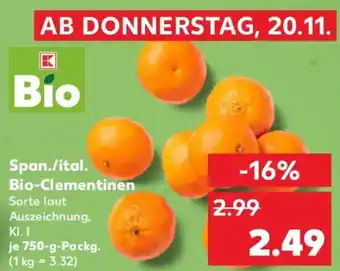 Kaufland Span./ital. Bio-Clementinen Angebot