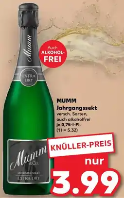 Kaufland MUMM Jahrgangssekt Angebot