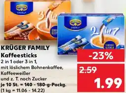 Kaufland KRÜGER FAMILY Kaffeesticks Angebot