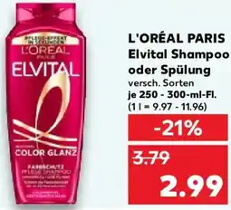 Kaufland L'ORÉAL PARIS Elvital Shampoo oder Spülung Angebot