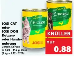 Kaufland JOSI CAT oder JOSI DOG Katzen- oder Hunde- nahrung Angebot