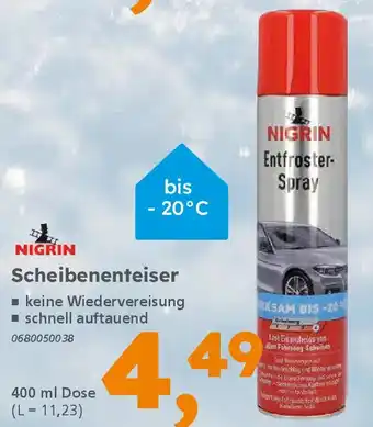 Globus Baumarkt NIGRIN Scheibenenteiser Angebot