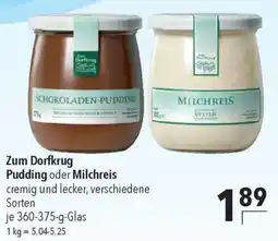 CITTI Markt Zum Dorfkrug Pudding oder Milchreis Angebot